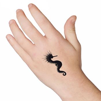 seahorse tattoo on neck