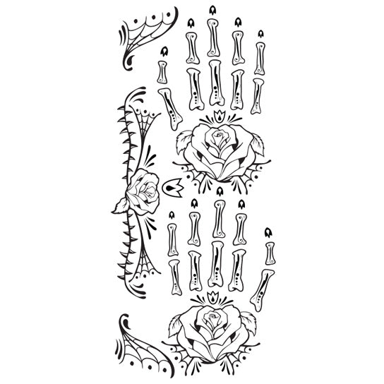 skeleton hand drawing for tattoo