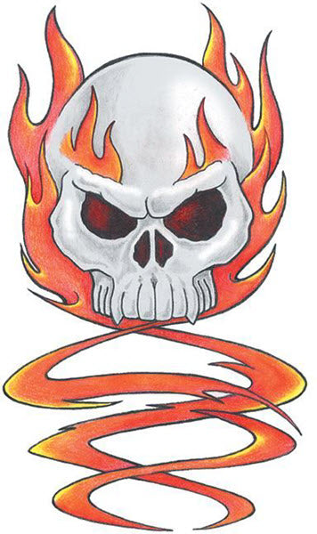 Blue Skull And Flame Tattoo by vikingtattoo on DeviantArt