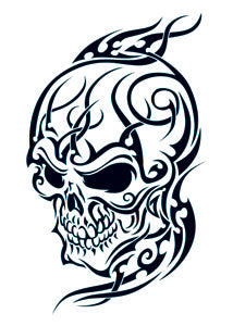 simple tribal skull tattoos