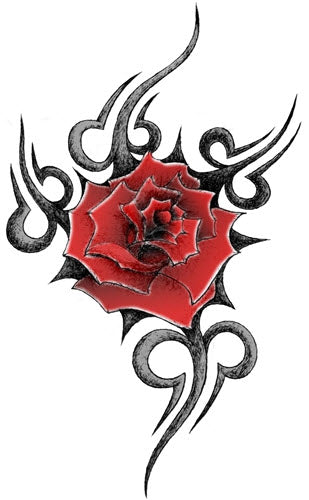 tribal rose tattoos for men