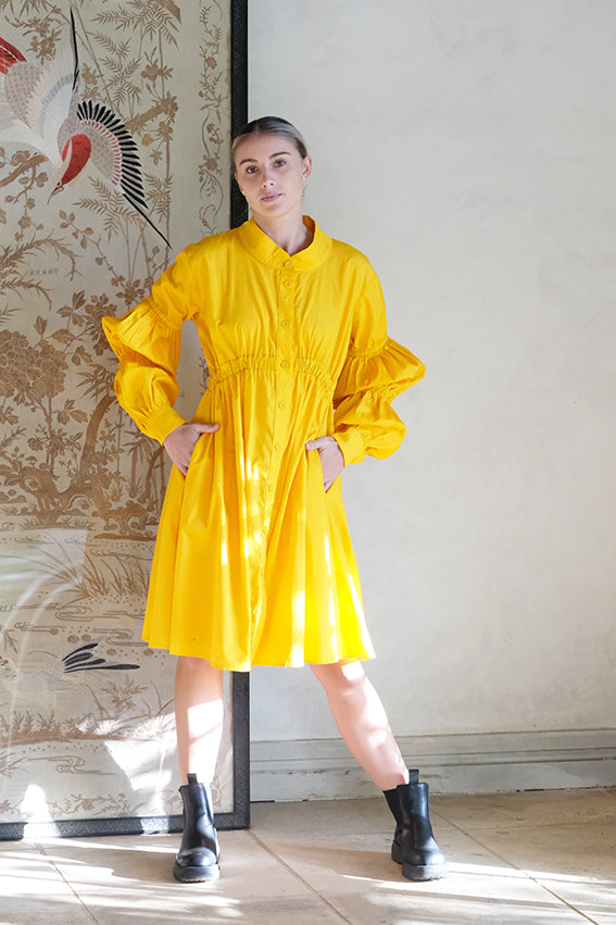 Yellow Elasticated Dress