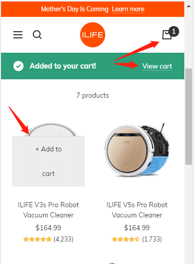 Add product to the cart