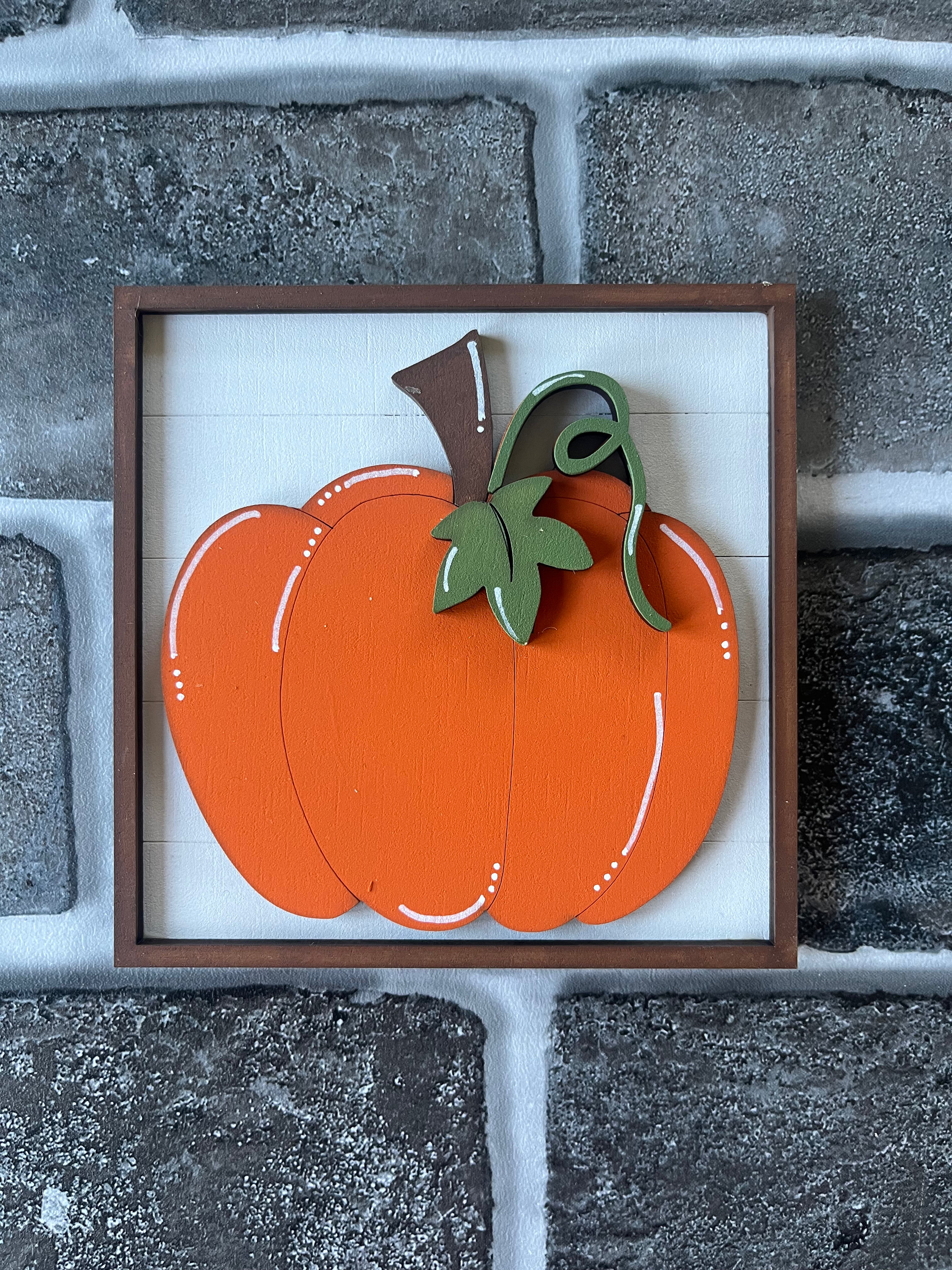 Framed Pumpkin Ladder Tile