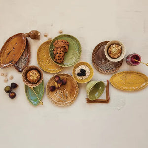 Debossed Oval Stoneware Plate - Candor Market