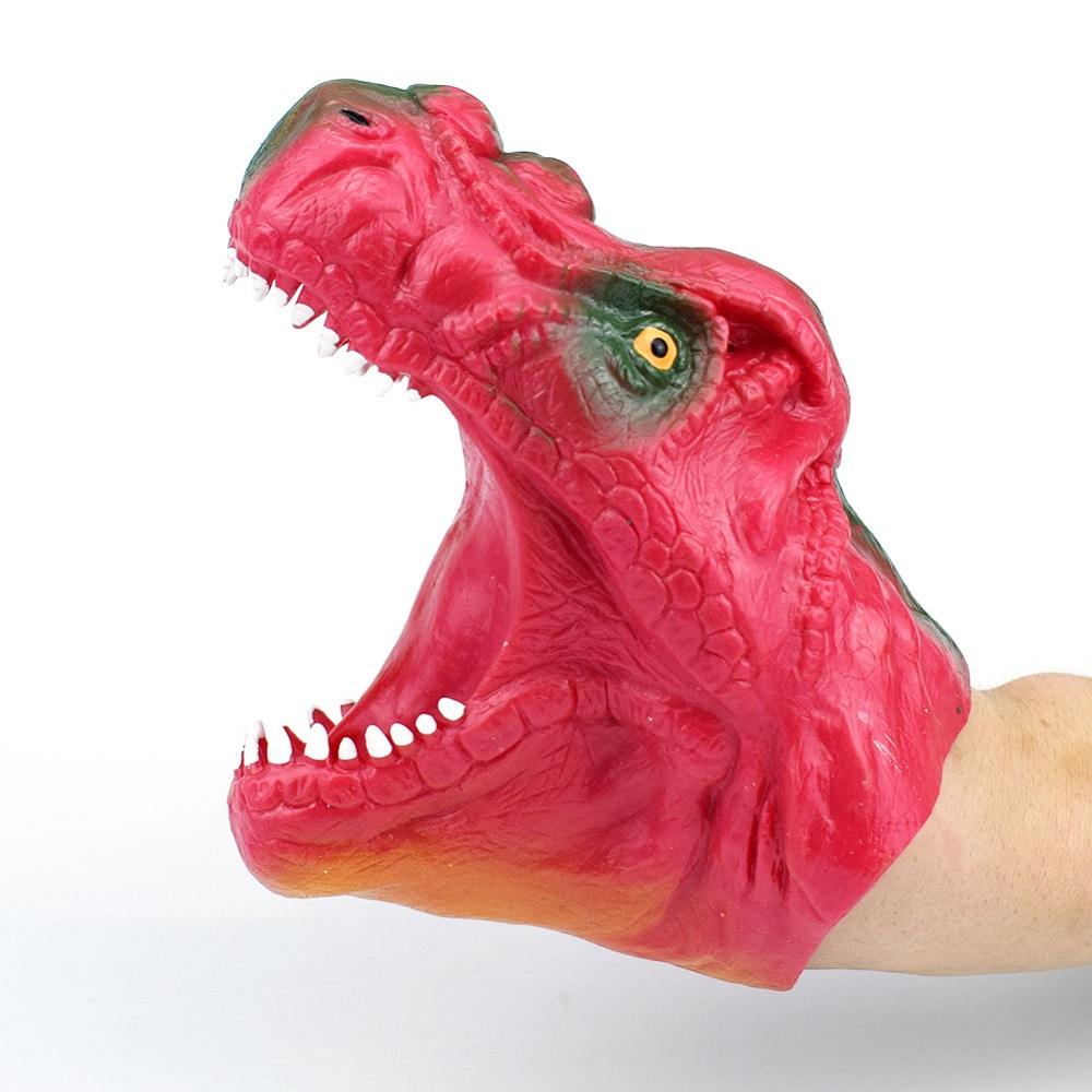 Gants en silicone pour marionnettes de dinosaures Jouet Vipère Serpent Dinosaure, Tyrannosaurus Rex rouge