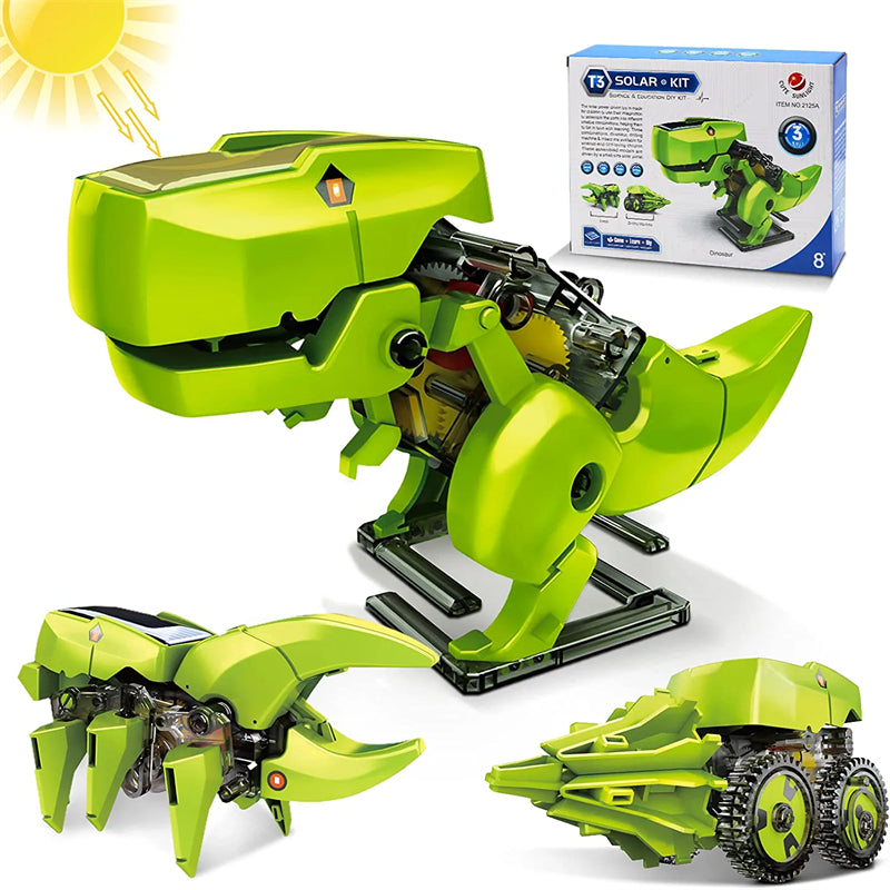 3-en-1 Robotique Solaire Bricolage Dinosaures Jouets pour Enfants