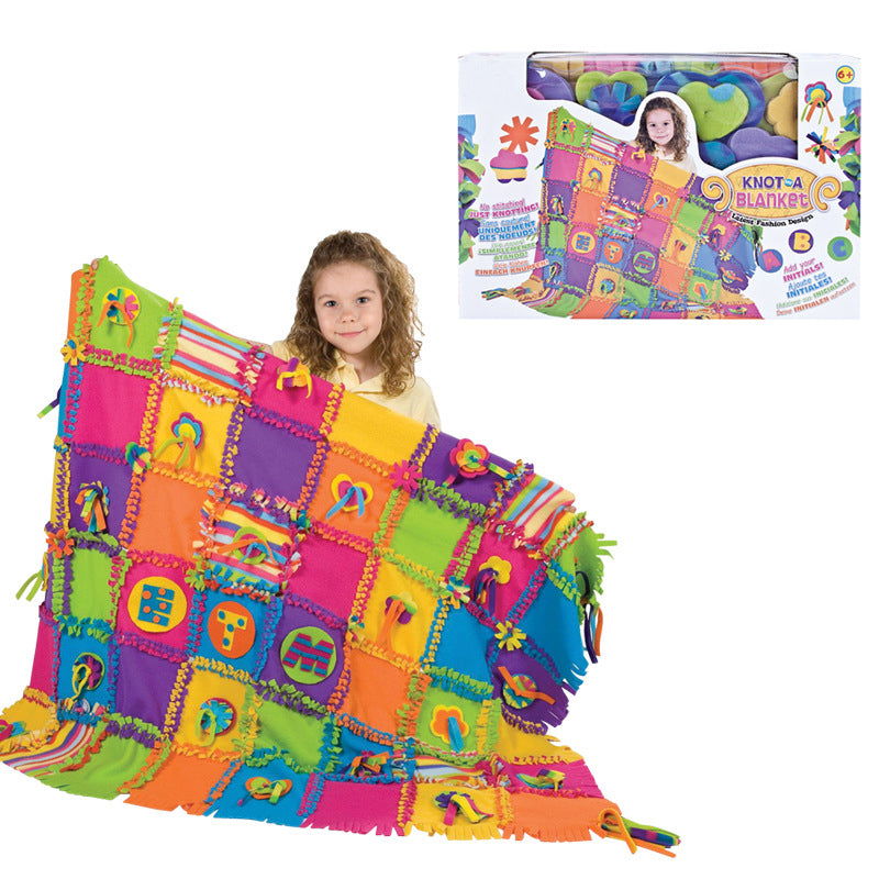 Couverture nouée à tricoter à la main DIY Education Intelligence Toy pour les filles, C