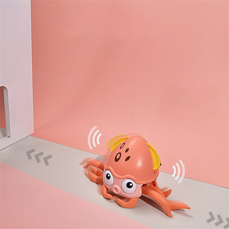 Jouet de bain d'eau de poulpe mignon de dessin animé pour les enfants, Rose (version améliorée)