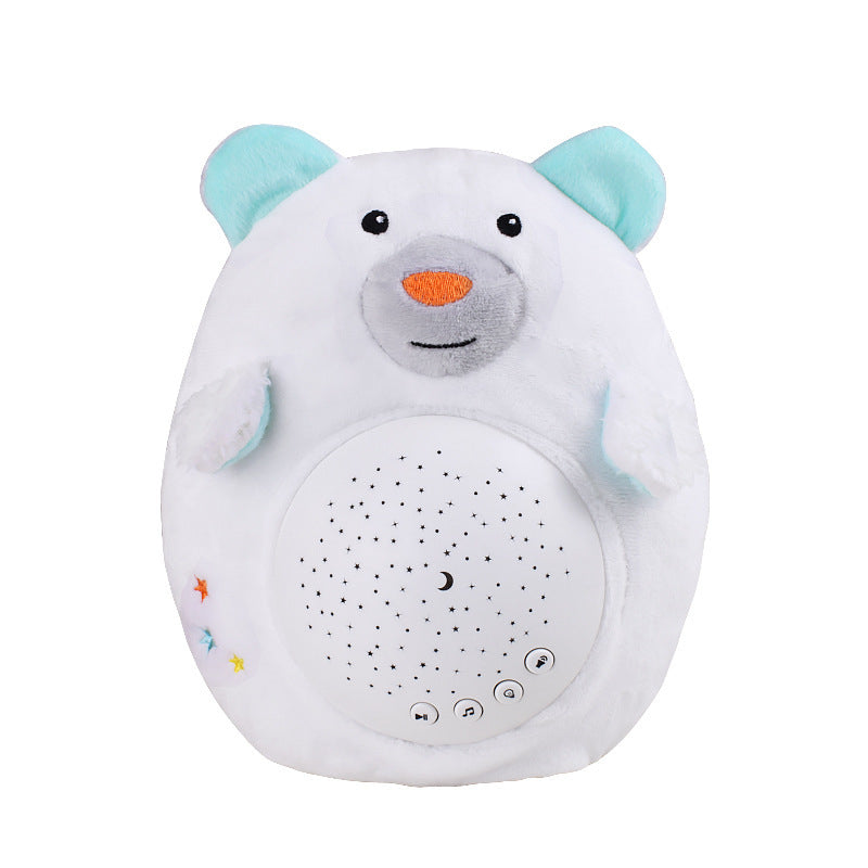 Jouet en peluche animal de dessin animé Projecteur de ciel étoilé veilleuse pour bébés, Ours blanc