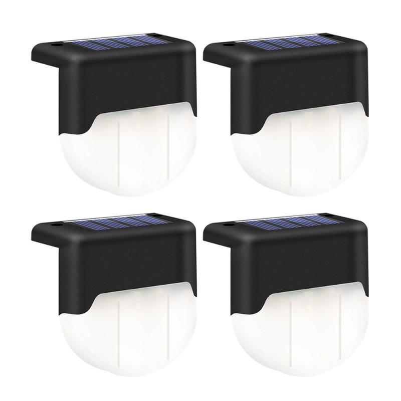 6Pcs Lampe d'Escalier Solaire LED Extérieure IP55 Imperméable, Noir / Blanc