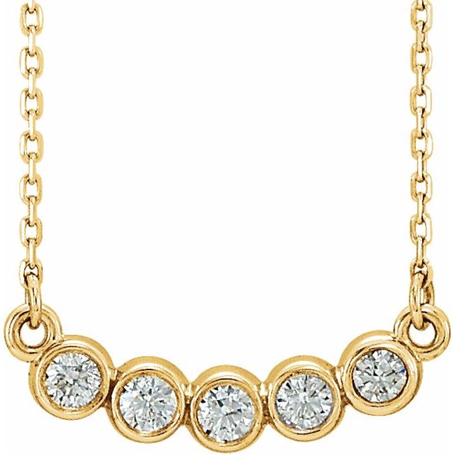 14KY .07 CTW Natural Diamond Bezel Set Necklace