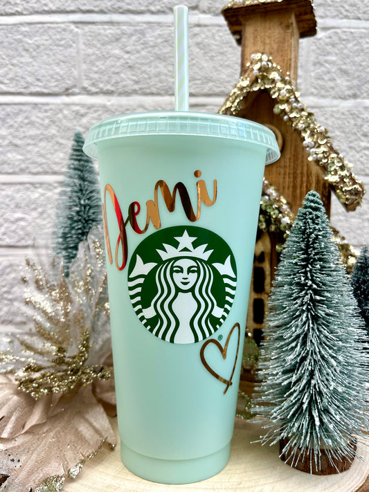 Personalised Clear Starbucks Cold Cup 24oz Leaf Print Wrap – Personalised  By Charlie And Me