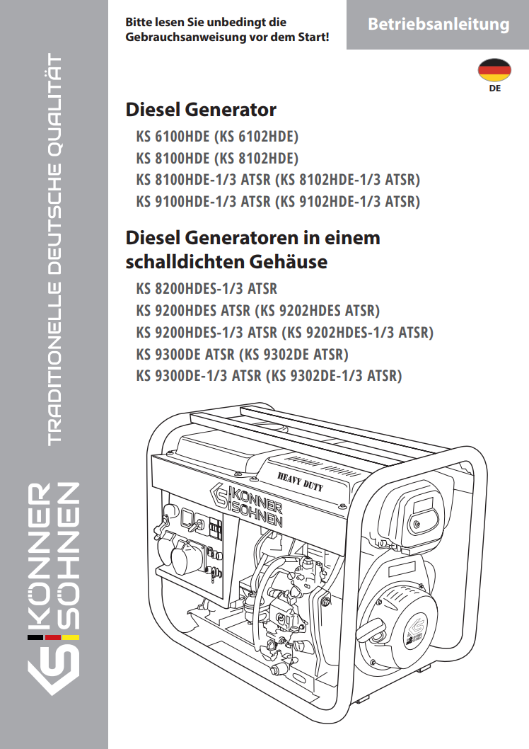 Notstromaggregat diesel KS 9300DE-1/3 ATSR (EURO V)