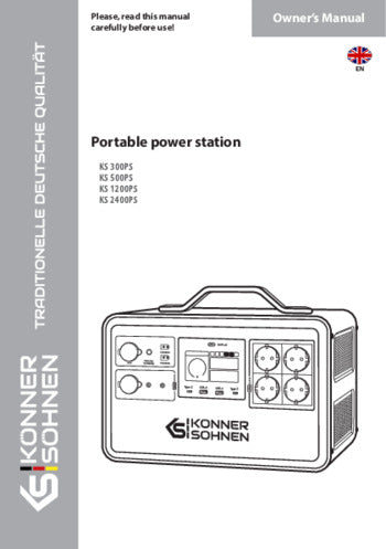 Portable power station KS 300PS, KS 500PS, KS 1200PS, KS 2400PS