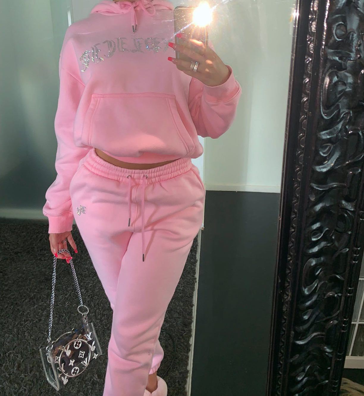 pink track suit set