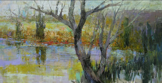 Andy Braitman painting Winter Wetland II