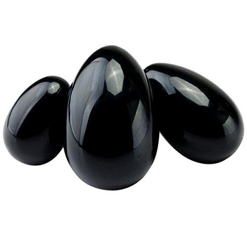 Black Obsidian Yoni eggs Set of 3