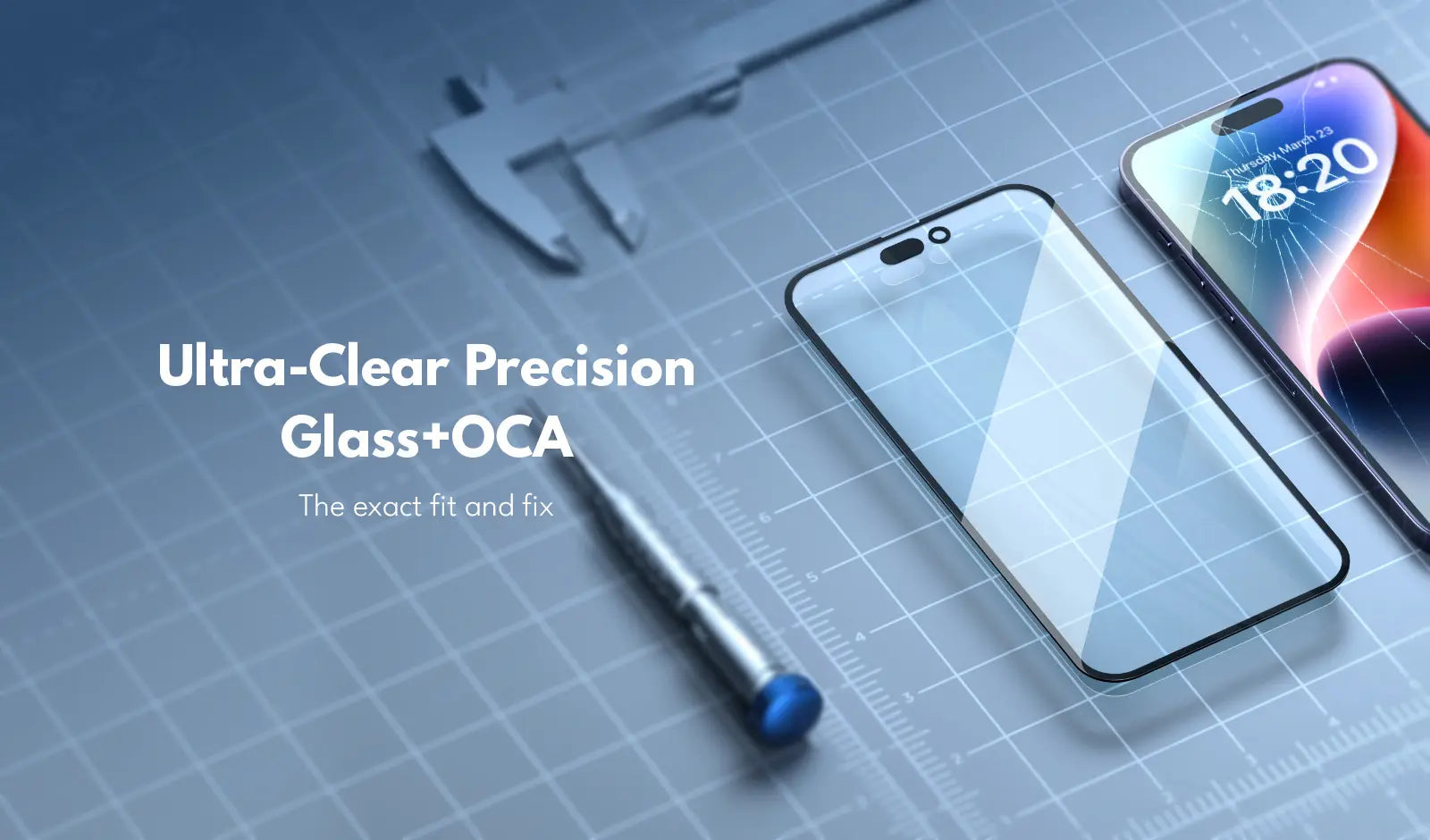 ultra clear precision front glass + OCA