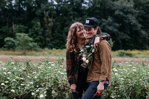 Rebecca Maillet and Kel Komenda, queer flower farmers