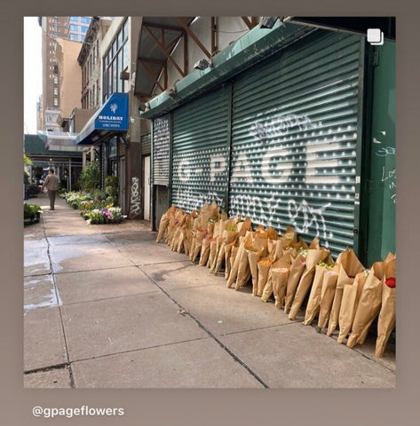 G Page Wholesale Flowers 28th Street Flower District NYC gives away thousands of flower bouquets in Covid 19 shutdown