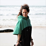 Wave Style Poncho MOVE Female Model Surfing Day Staying Warm