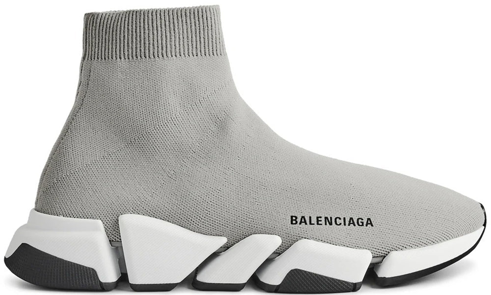 BALENCIAGA SPEED SOCK KNIT TRAINERS  GREY  SGN CLOTHING