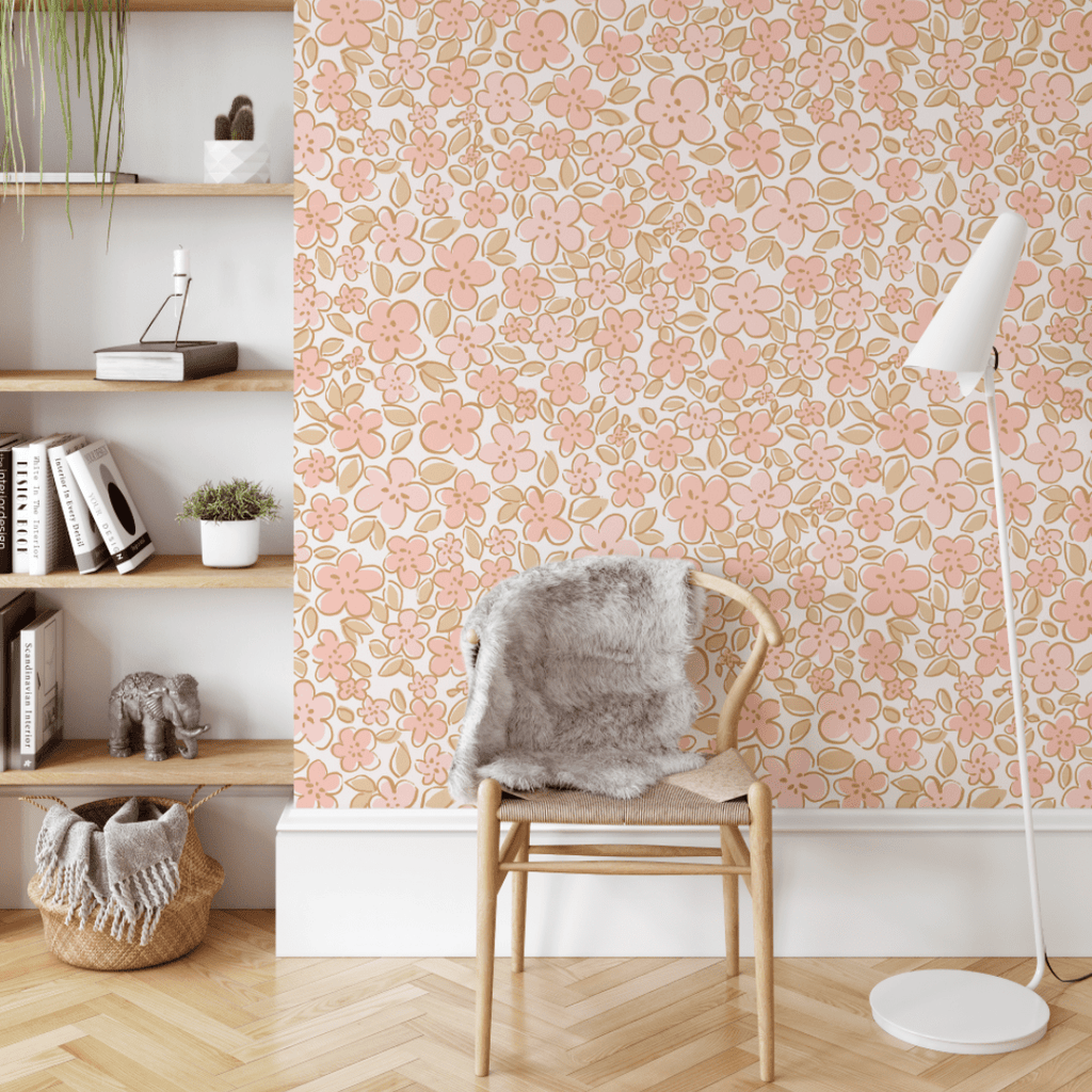 Timberlea Wallpaper Peel and Stick Wallpaper Removable Wallpaper Premium  Home Decor Minimal Dainty Floral Clearance  Timberlea Interiors