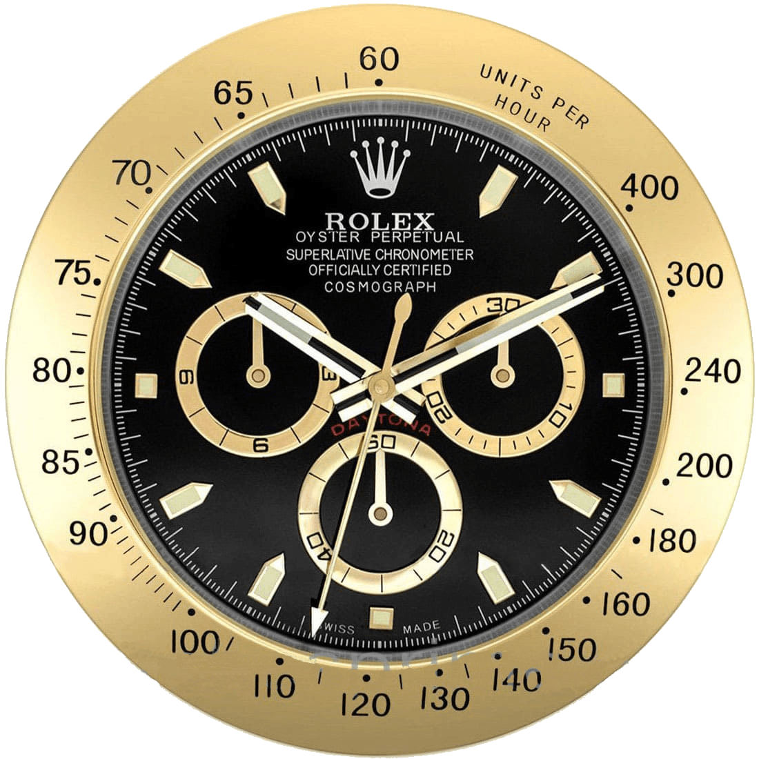 gold rolex wall clock