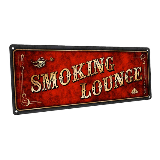 Red Smoking Lounge Metal Sign