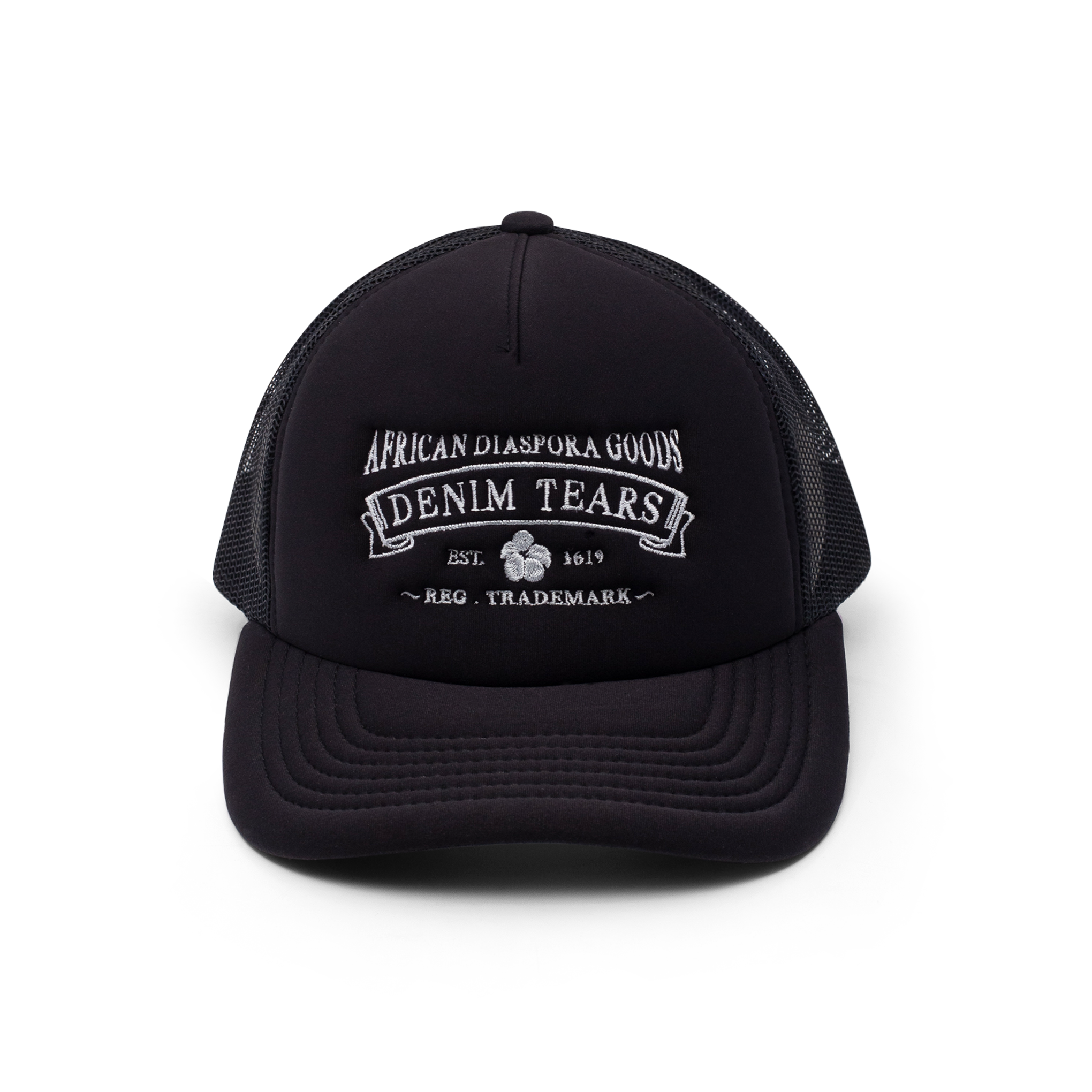 DENIM TEARS BLACK MADONNA TRUCKER HAT BLACK – ODTO