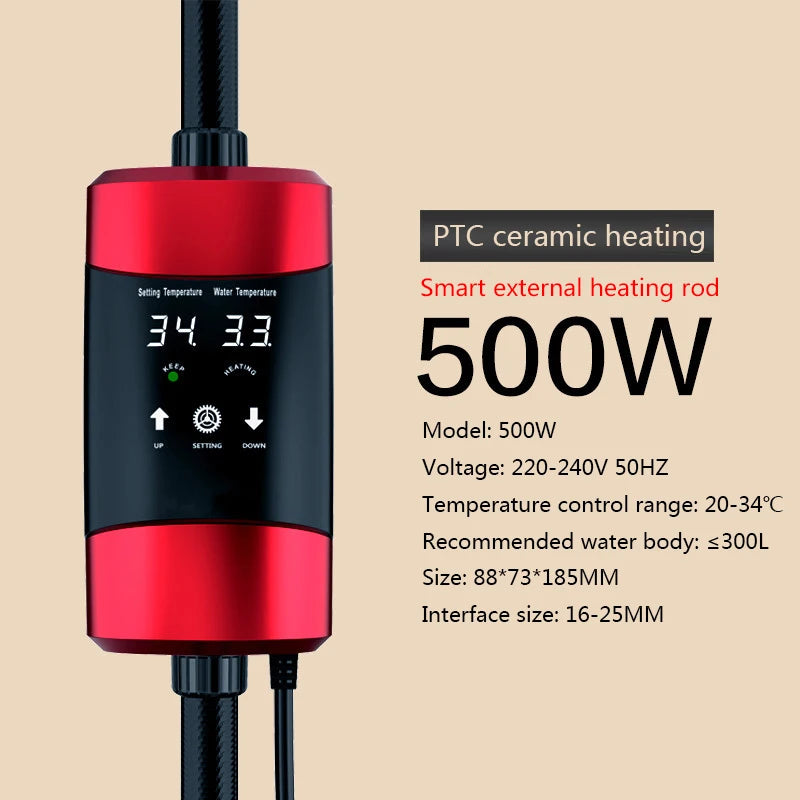 110-240V Sunsun EH-300 EH-500 800W 1000W Aquarium Fish Tank Adjustable Temperature External Heater Automatic Thermostat - Image 7