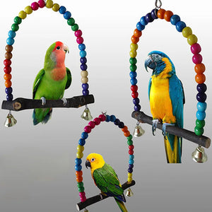 New Colorful Swing Parrot Toy Bird Swing Parrot Stand Squirrels Supplies Bird Cage Accessories Pet Supplies - Petzie - Bird Swings For Parrots