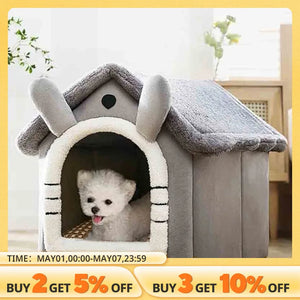 Indoor Warm Dog House Soft Pet Bed Tent House Dog Kennel Cat Bed with Removable Cushion Suitable for Small Medium Large Pets - Petzie