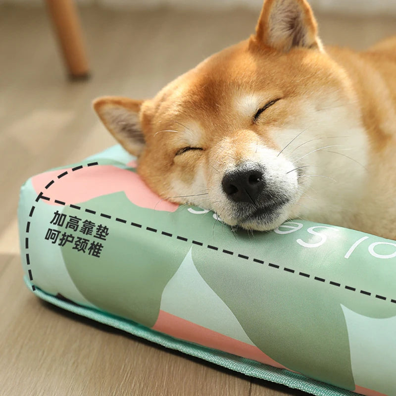 Kimpets Summer Dog Ice Mat Cooling Washable Rattan Woven Cat Cushion Breathable Pet Nest Ice Feeling Sleep Cushion Pet Supplies - Image 5