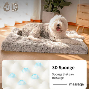Dog Accessories for Large Dogs Cat's House Plush Pet Bed for Dog XL Square Mat For Small Medium Pet Calming Bed Mat 100cm - Petzie