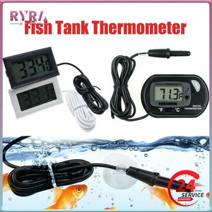 Mini Digital LCD Fish Tank Digital Aquarium Thermometer Indoor Tank Convenient Temperature Sensor Fish Aquatic Supplies Tool - Petzie