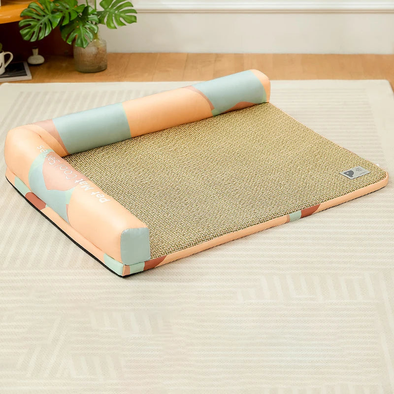 Kimpets Summer Dog Ice Mat Cooling Washable Rattan Woven Cat Cushion Breathable Pet Nest Ice Feeling Sleep Cushion Pet Supplies - Image 10