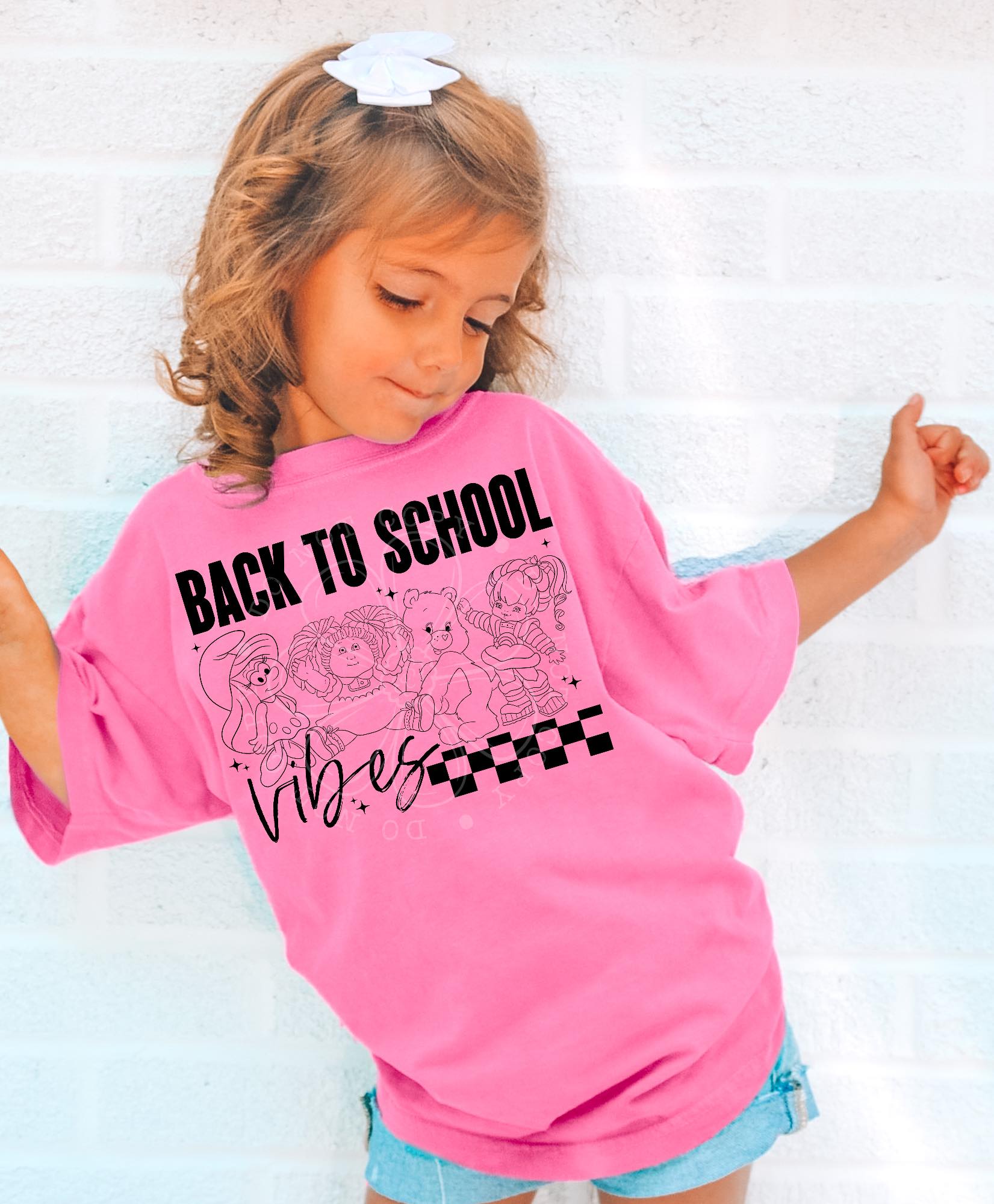 Back To School Vibes Blk Checkered