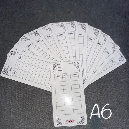 Lot de 12 trackers plastifiés pour enveloppes budgétaires A6 – Ma boutique  creative