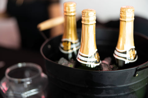 champagne bottles in bucket