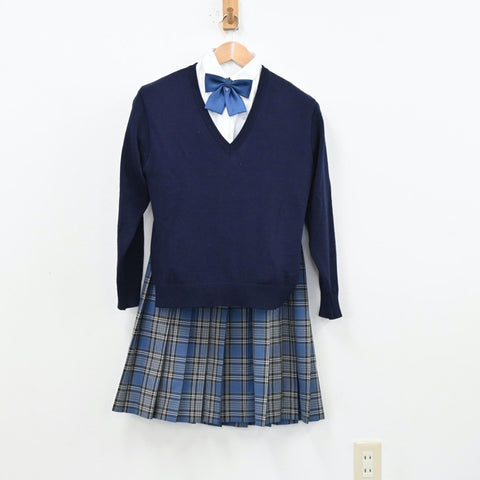 中古制服】東京都 高砂中学校 女子制服 5点（ブレザー・ニット・シャツ 