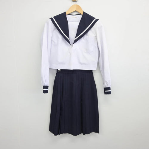 【中古制服】福岡県 博多女子高等学校 女子制服 3点（セーラー服