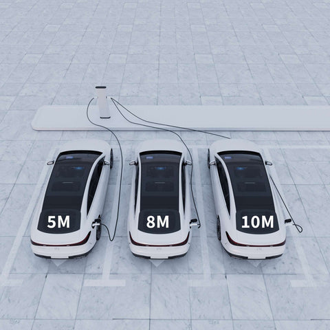 Diagram of application scenarios for EV charging cables of different lengths