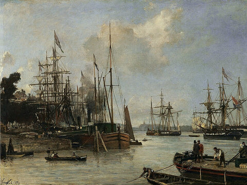 Ships in a harbor