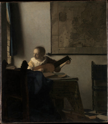 Woman playing a lute
