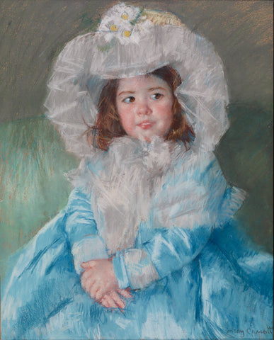 Portrait of child in blue dress