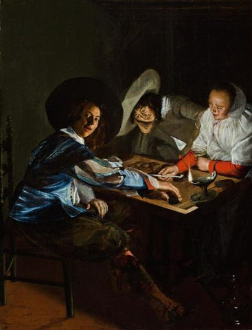 Men playing a card game