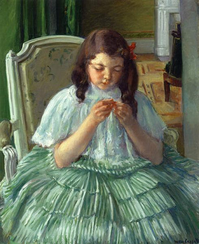 Portrait of girl wearing green dress