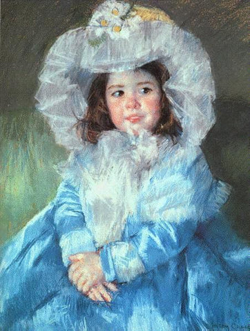 Portrait of girl wearing blue dress